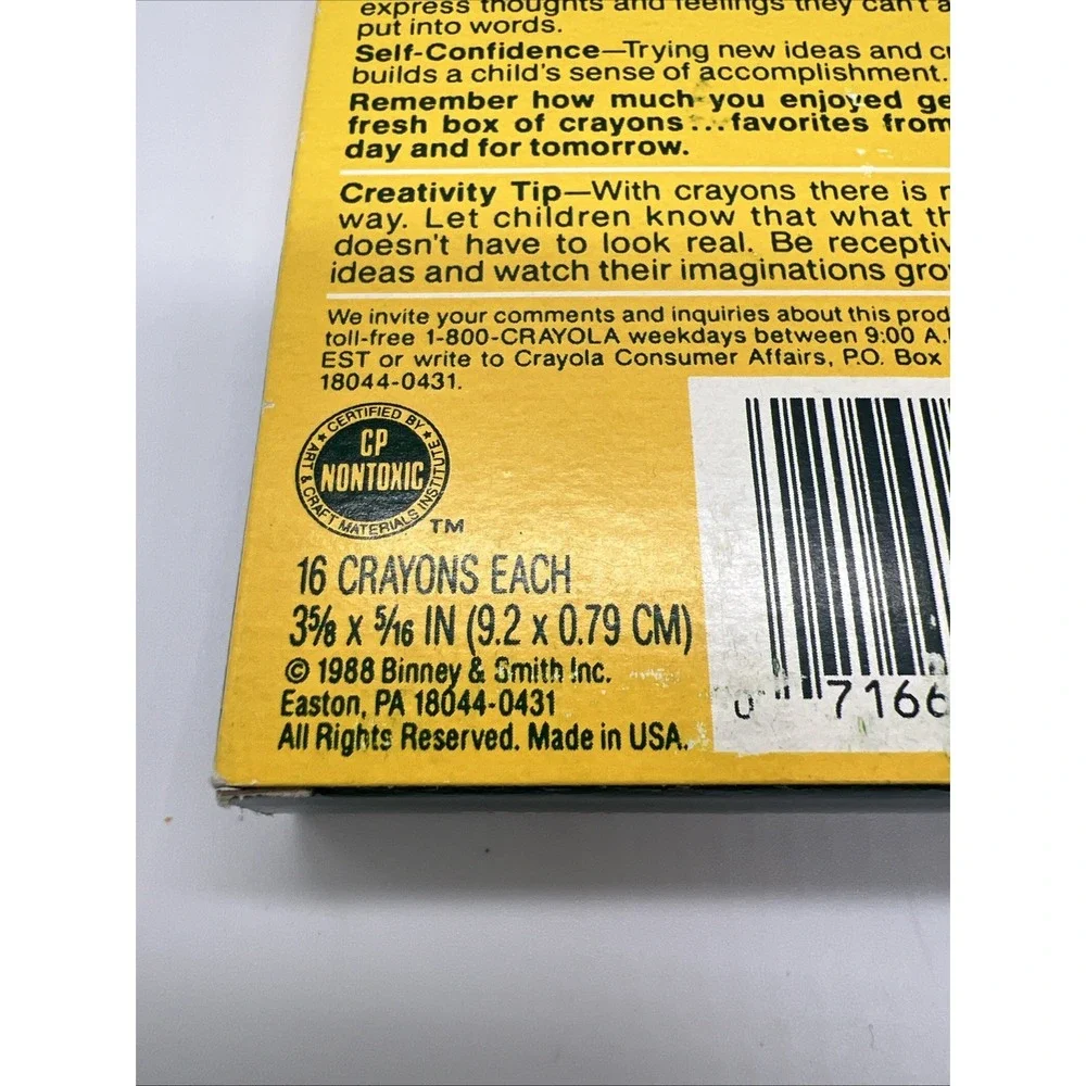 Vintage‎ 1988 Crayola Crayons 16 CT Binney & Smith Different Brilliant Colors
